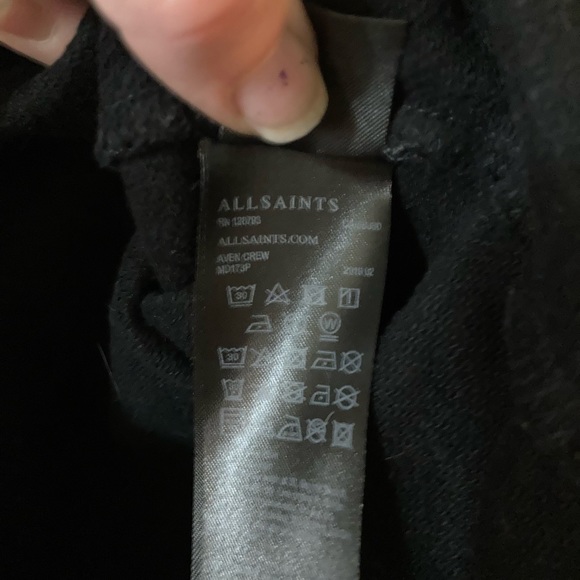 Black All Saints Aven Crewneck Sweatshirt - Picture 6 of 8